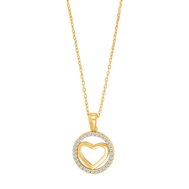 Joanli Nor - Kette Gold Kreis mit Herz