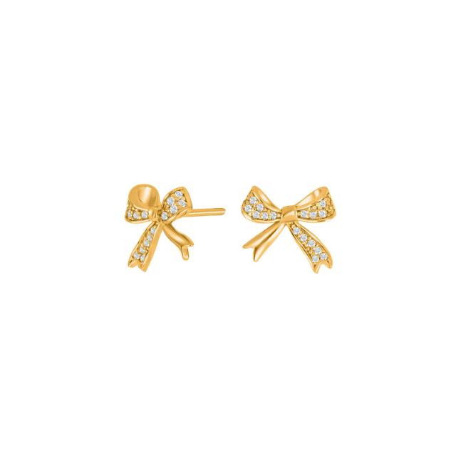 Joanli Nor - Ohrstecker Schleife Gold