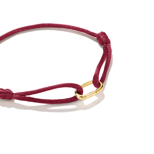 Thomas Sabo - Armband Connect Stoffband Rot Gold