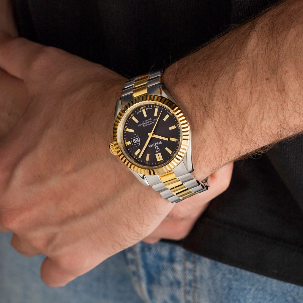 Festina - Herren Uhr Swiss Made Bicolor