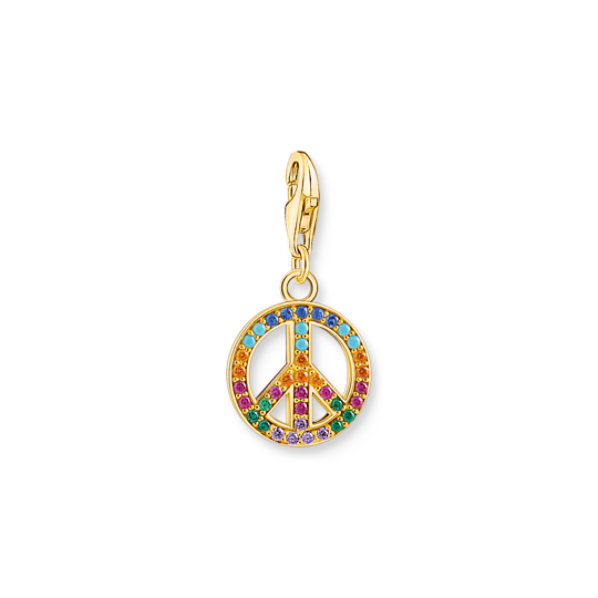 Thomas Sabo - Charm / Einhänger Peace Gold mit Bunten Steinen