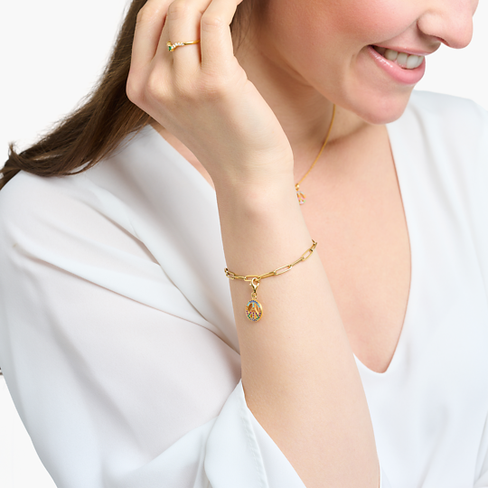 Thomas Sabo - Charm / Einhänger Peace Gold mit Bunten Steinen
