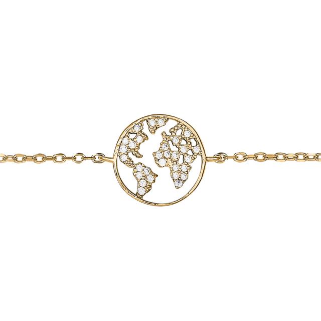Joanli Nor - Armband Weltkugel Gold