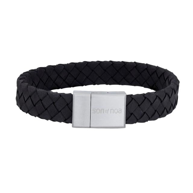 Son of Noa - Armband schwarzes Kalbsleder