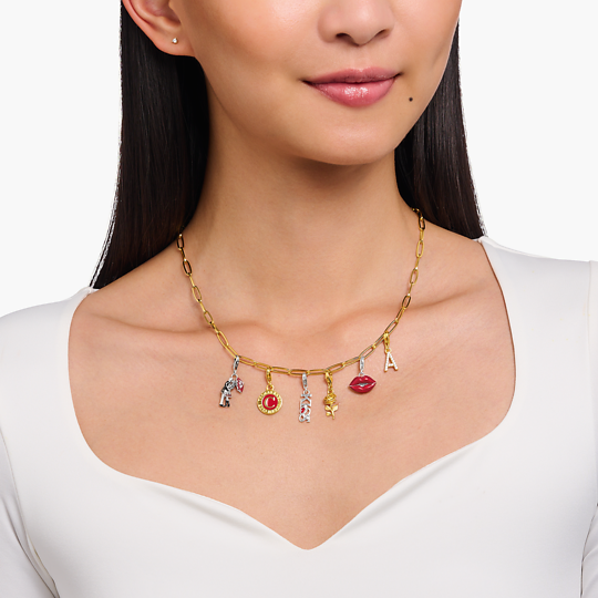 Thomas Sabo - Charm / Einhänger Rose vergoldet