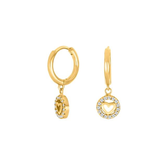 Joanli Nor - Creolen Gold Kreis mit Herz