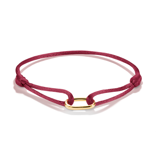 Thomas Sabo - Armband Connect Stoffband Rot Gold