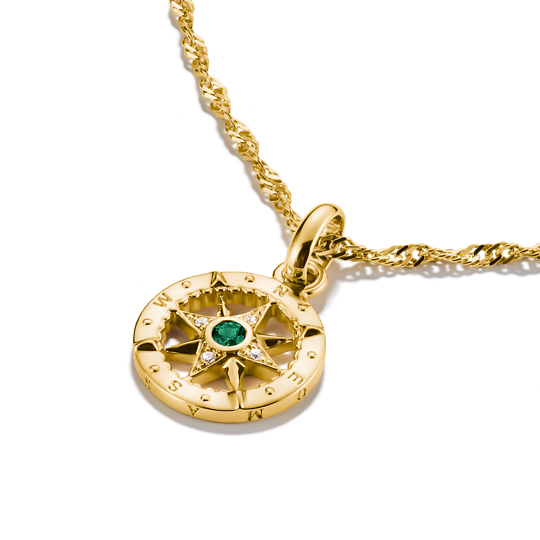 Thomas Sabo - Conncet / Anhänger Kompass grün Gold