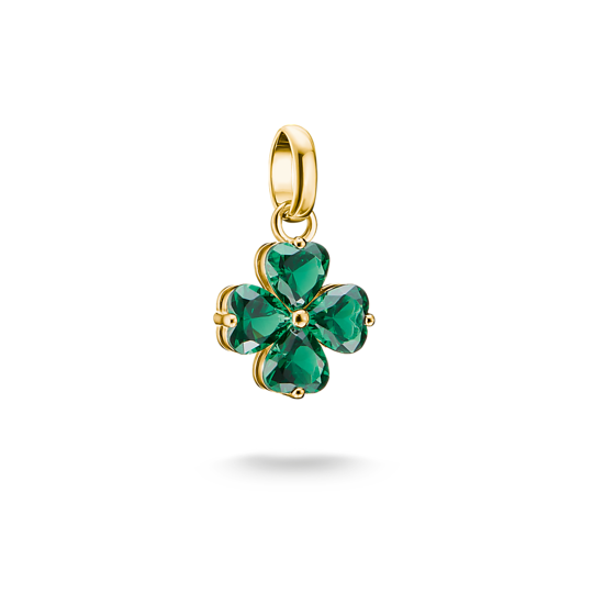 Thomas Sabo - Conncet / Anhänger Kleeblatt grün Gold