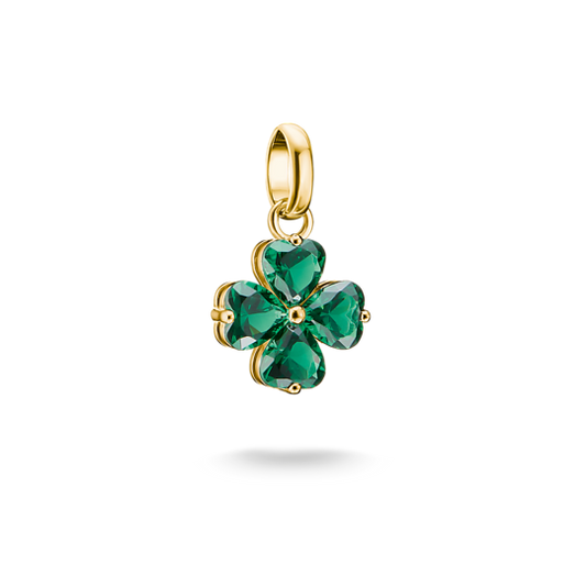 Thomas Sabo - Conncet / Anhänger Kleeblatt grün Gold