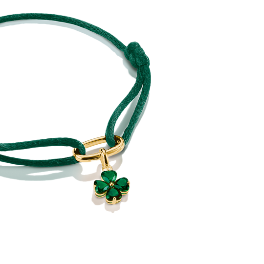 Thomas Sabo - Conncet / Anhänger Kleeblatt grün Gold