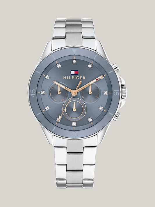 Tommy Hilfiger - Damenuhr Edelstahl mit blauem Zifferblatt