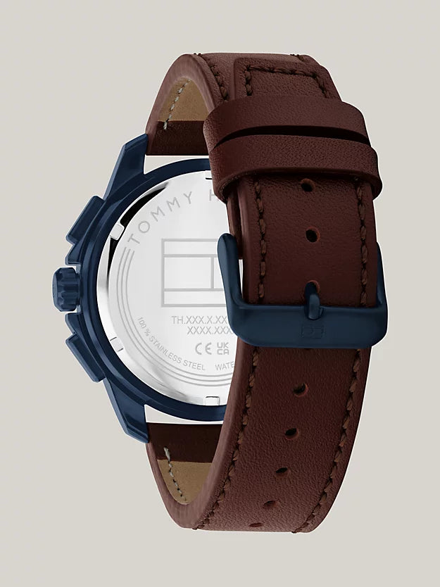 Tommy Hilfiger - Herrenuhr Marineblau mit Lederband