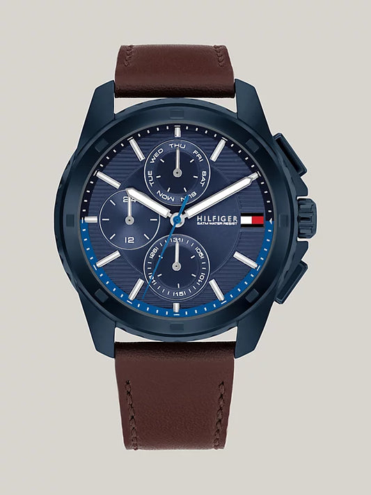 Tommy Hilfiger - Herrenuhr Marineblau mit Lederband