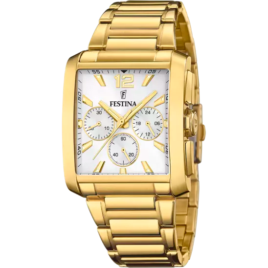 Festina - Herren Uhr eckig gold