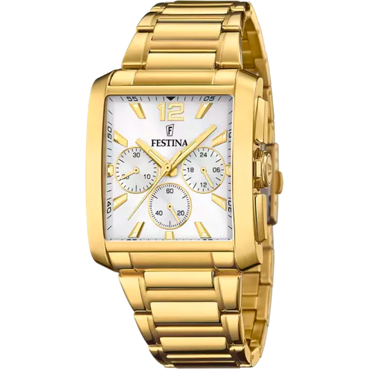 Festina - Herren Uhr eckig gold