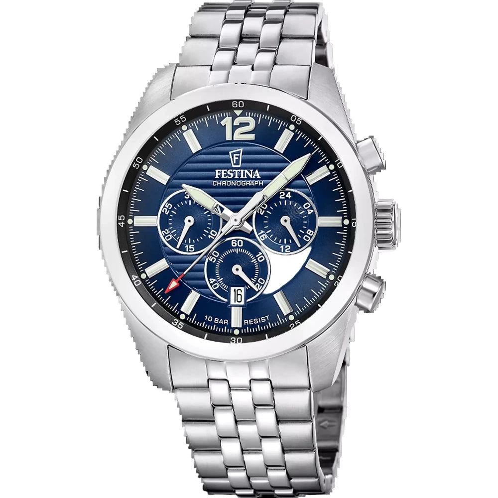 Festina - Herren Uhr Chronograph blau