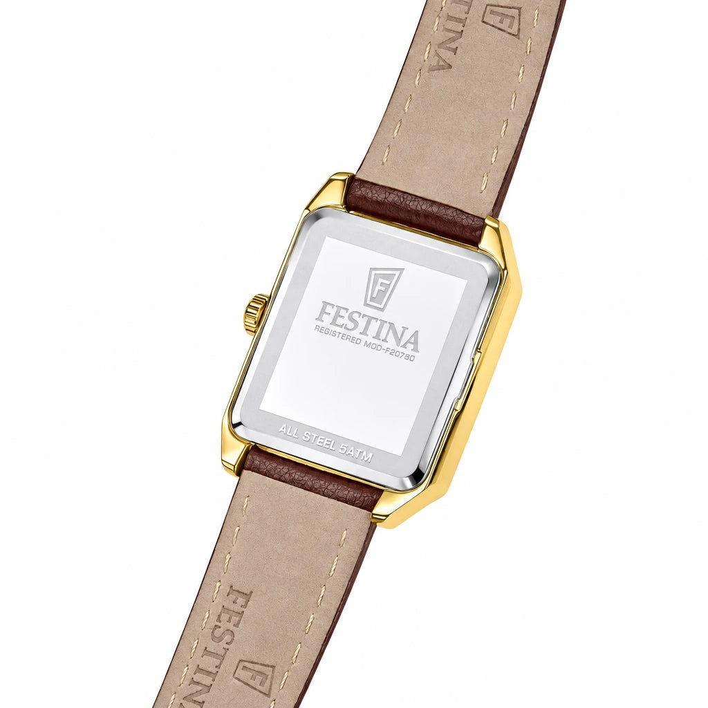 Festina - Damen Uhr Lederband braun gold