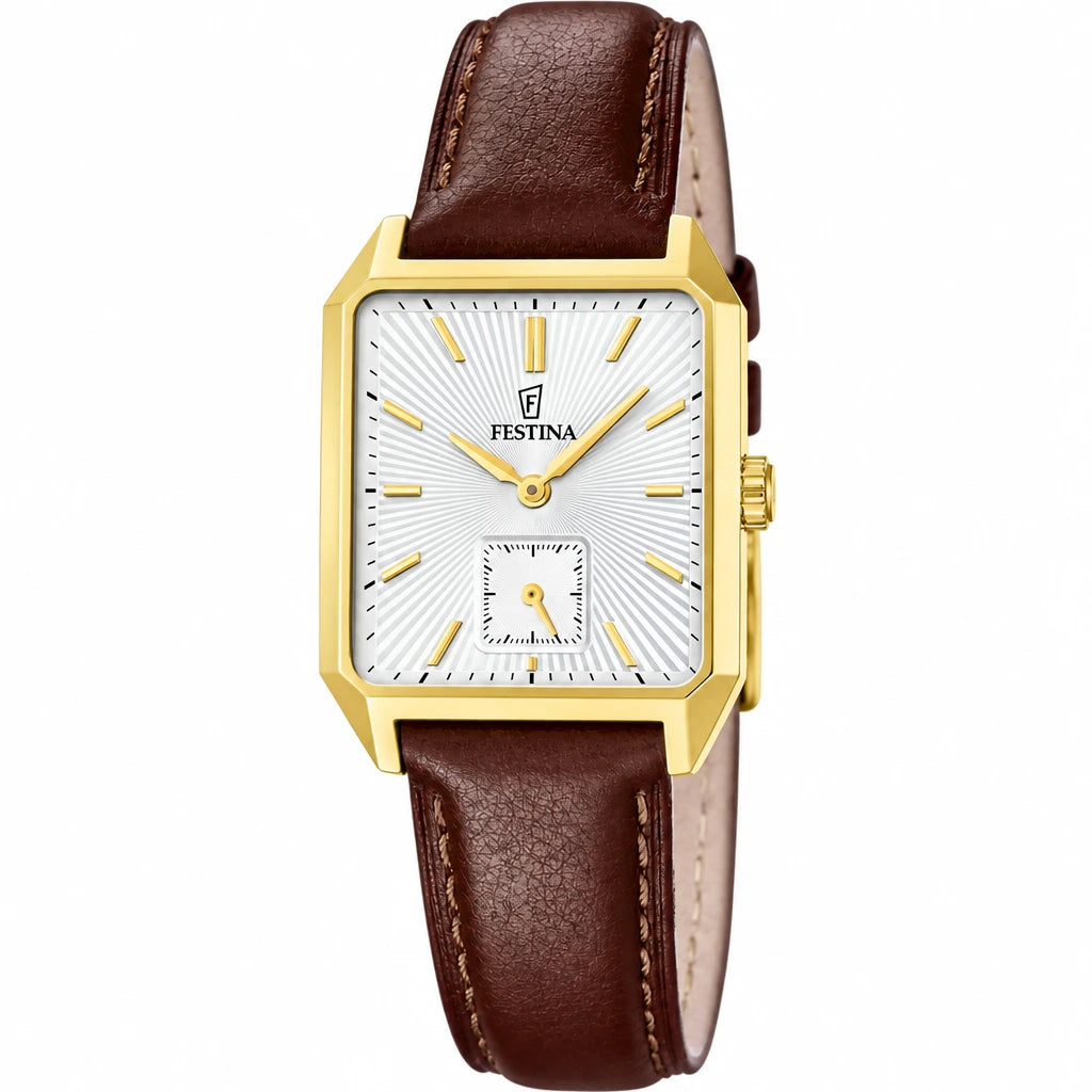 Festina - Damen Uhr Lederband braun gold