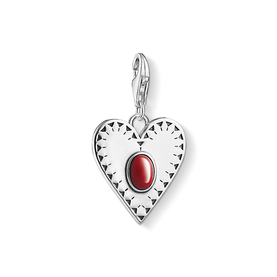 Thomas Sabo - Charm / Einhänger Herz roter Stein