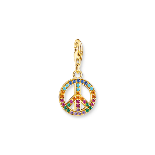 Thomas Sabo - Charm / Einhänger Peace Gold mit Bunten Steinen