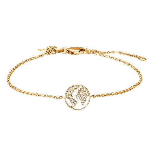Joanli Nor - Armband Weltkugel Gold