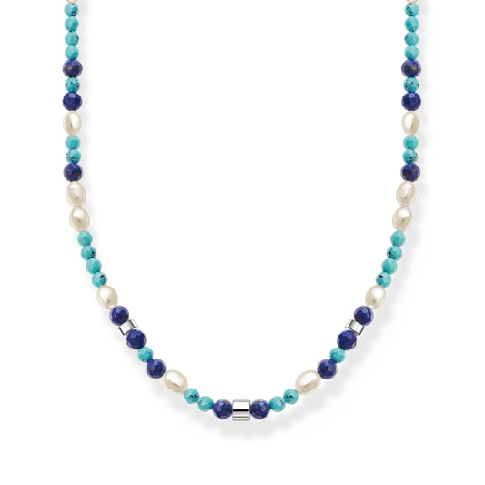 Thomas Sabo - Kette mit blauen Steinen und Perlen
